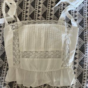 Princess Polly- Mariner Crop Top White